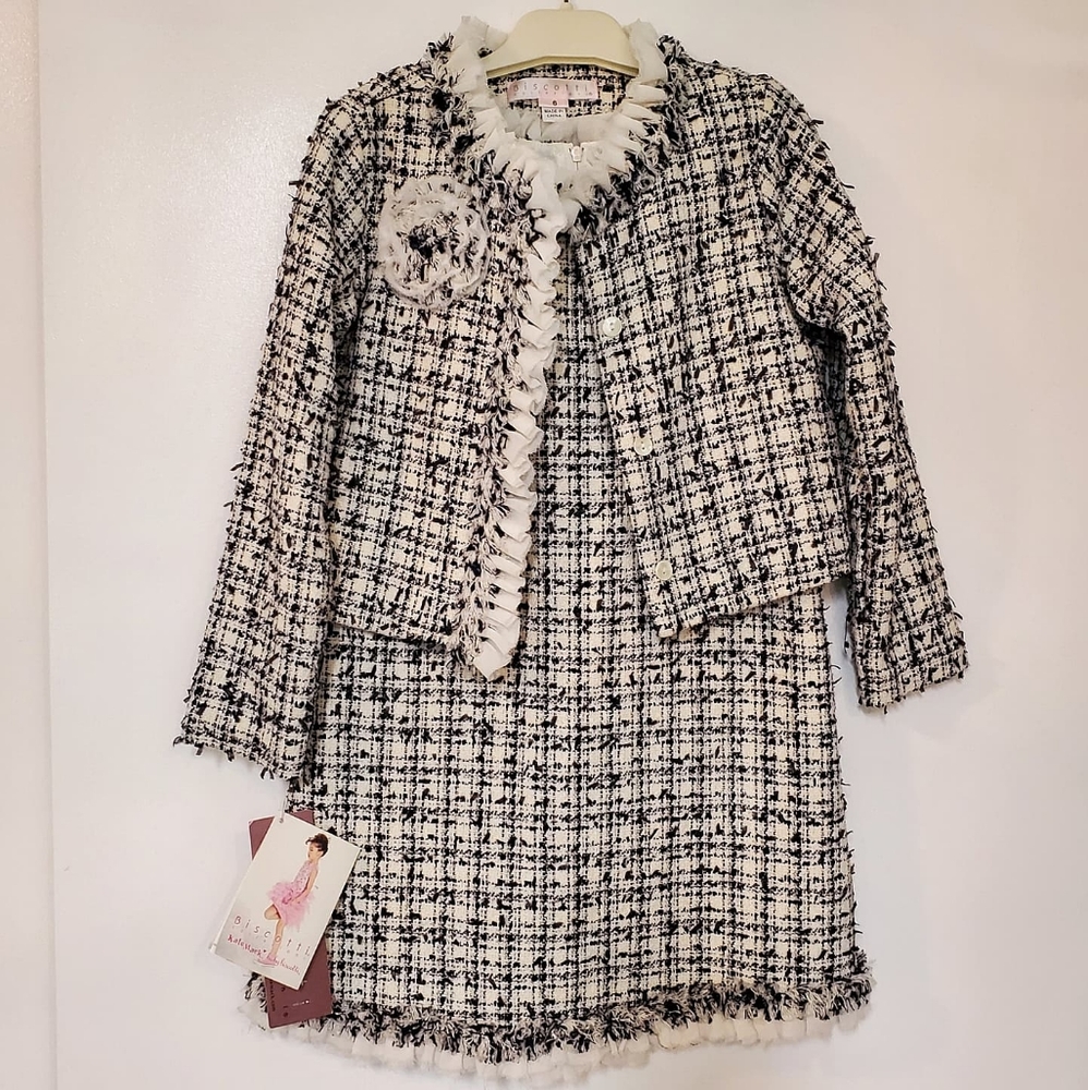 6yo Girls dress with a blazer Biscotti